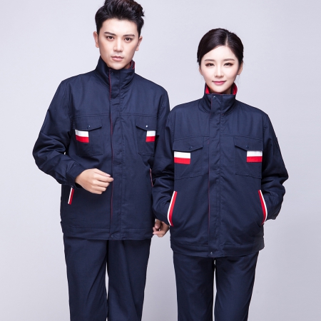 全棉冬装工作服款式图